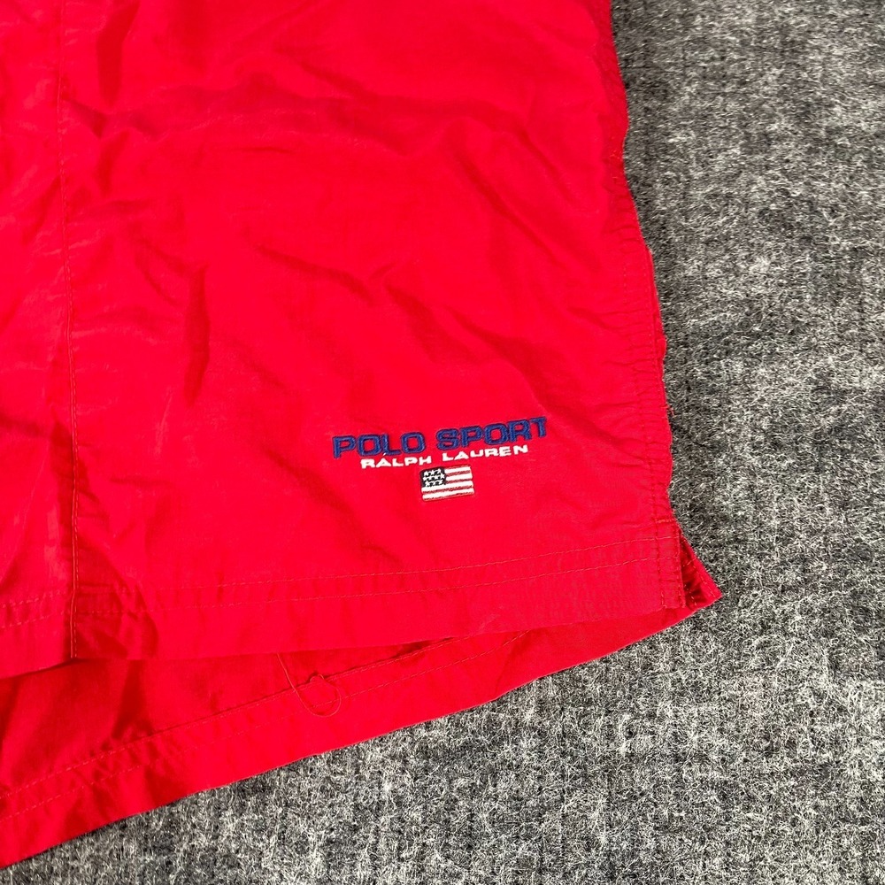 Vintage Polo Sport Ralph Lauren Swim Trunks Mens XL Red Mesh Lined Retro 90s - Picture 2 of 12